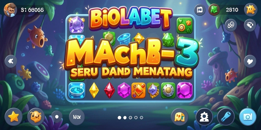 Tampilan gameplay Match-3 yang menarik dalam BIOLABET.