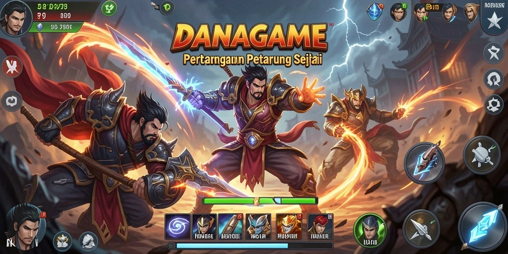 Screenshot gameplay DANAGAME dengan aksi pertarungan yang menegangkan.
