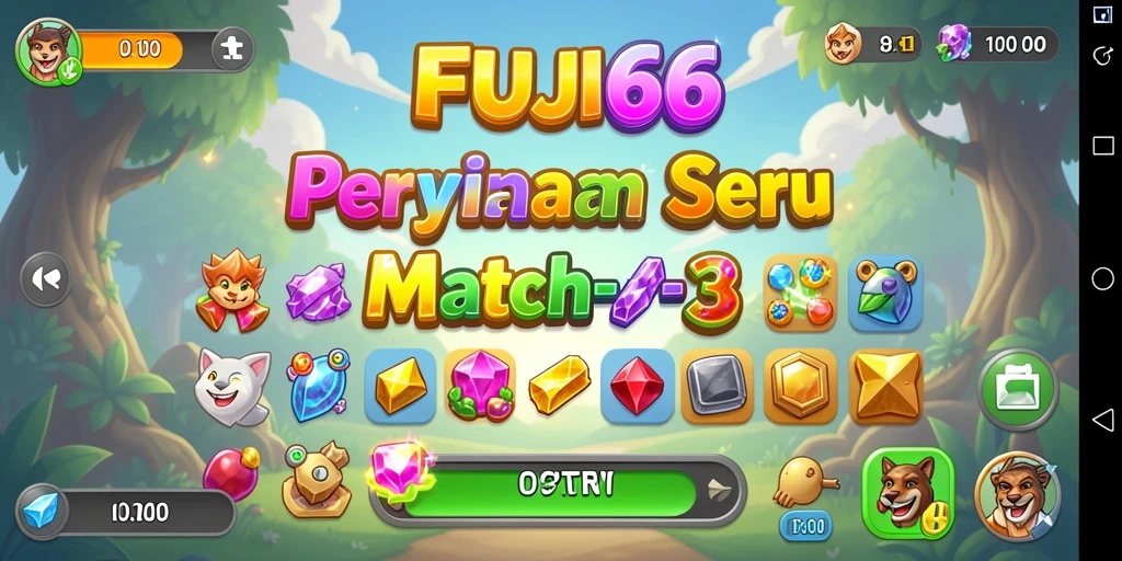 Screenshot FUJI66 menampilkan gameplay seru match-3 yang menantang.