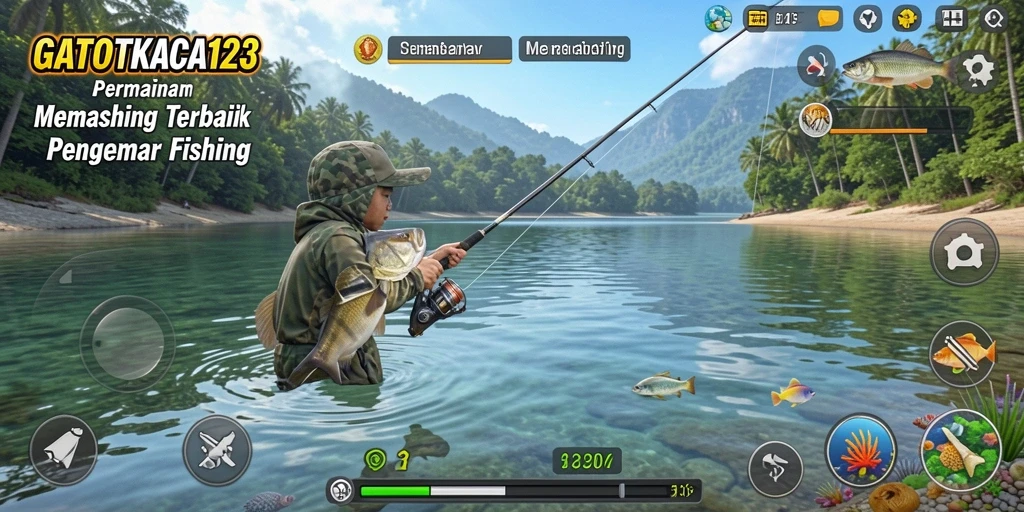 Screenshot gameplay GATOTKACA123 menampilkan aturan memancing yang seru dan menantang.