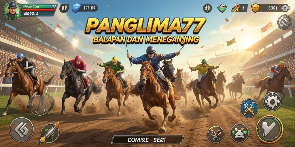 Screenshot menunjukkan aksi balapan seru dan grafis menakjubkan di PANGLIMA77.