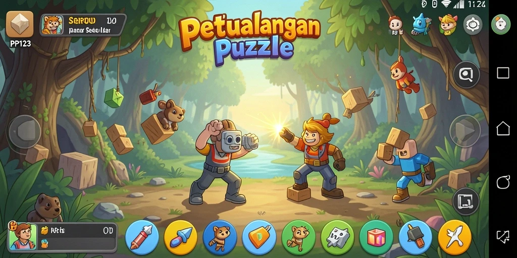 Tampilan gameplay PP123 yang seru dan menantang.