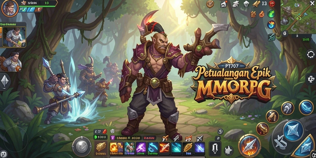 Screenshot permainan PT707 yang menampilkan aksi seru dalam MMORPG.