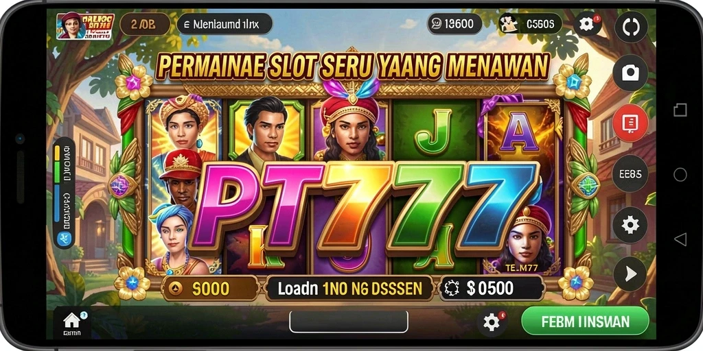 Tampilan menarik dari permainan Slot PT777 yang seru dan mendebarkan.