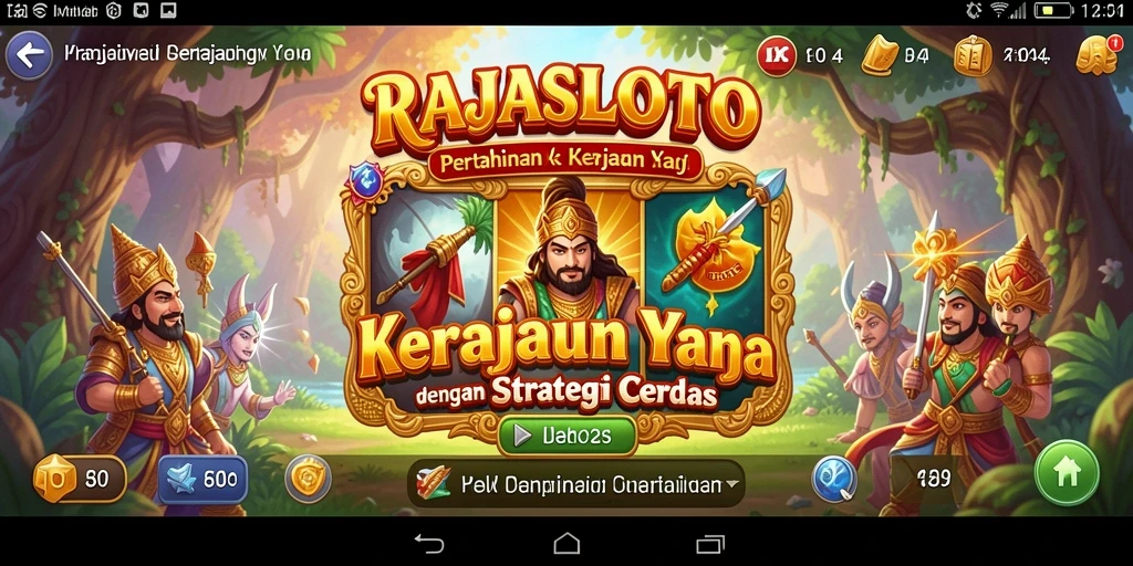 Tampilan gameplay menakjubkan dari RAJASLOTO dalam mode Tower Defense.
