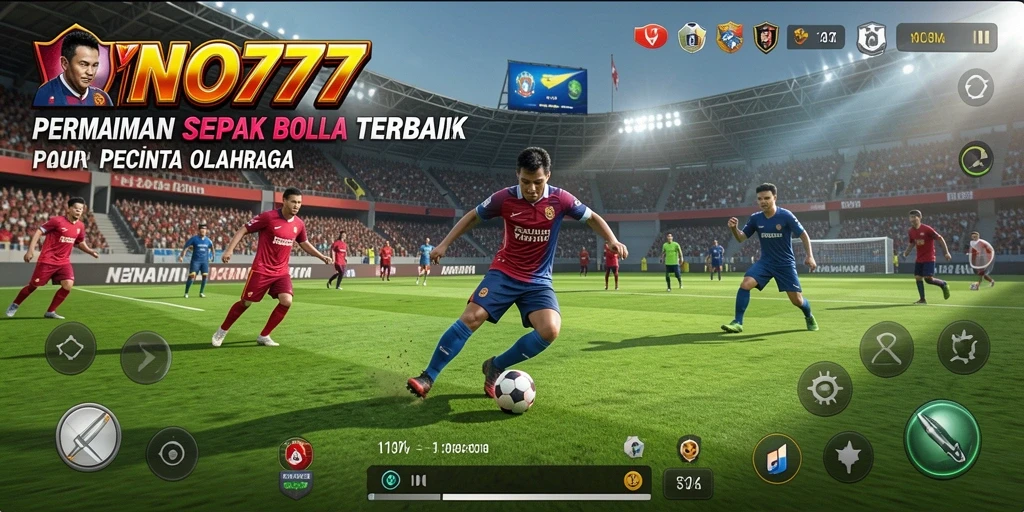 Tampilan gameplay mendebarkan dari YONO777 yang penuh aksi sepak bola.