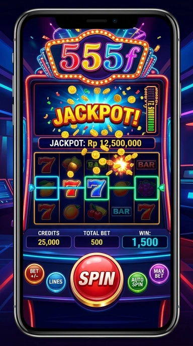 Tampilan antarmuka pengguna di aplikasi 555f yang bersih dan sederhana.